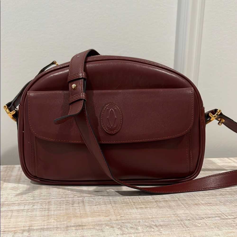 Cartier Burgundy Crossbody Bag